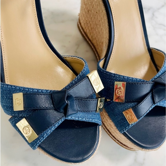 Michael Kors Denim Wedges size 7.5 - Picture 3 of 7